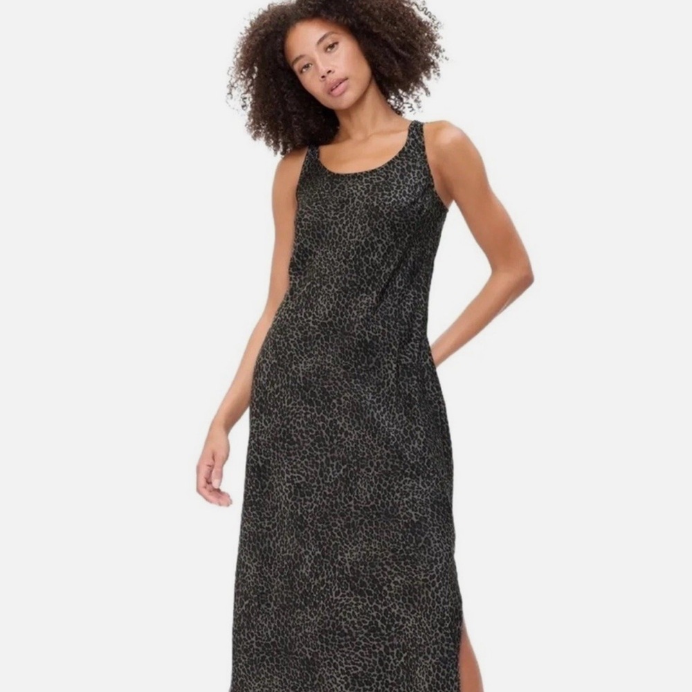 GAP Black and Olive Animal Print Maxi Dress